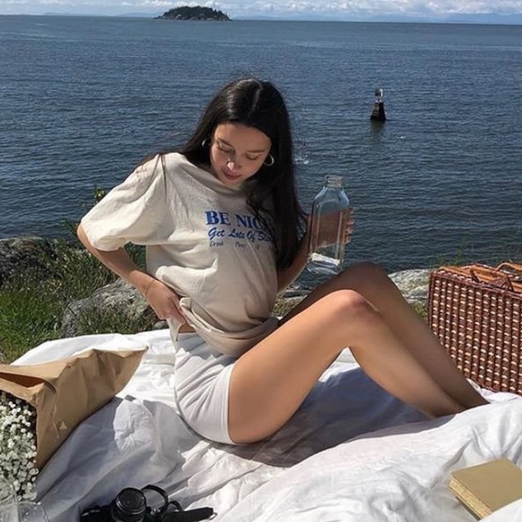 NWT Be Nice Oversized T-Shirt/Dress (Natural/Ivory) - Picture 2 of 13